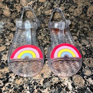 Old Navy Glitter-Jelly T-Strap Flats with Rainbow for Toddler Girls